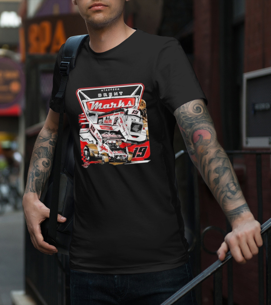 Nineteen Brent Marks Racing Car 19 Motorsport T-Shirt