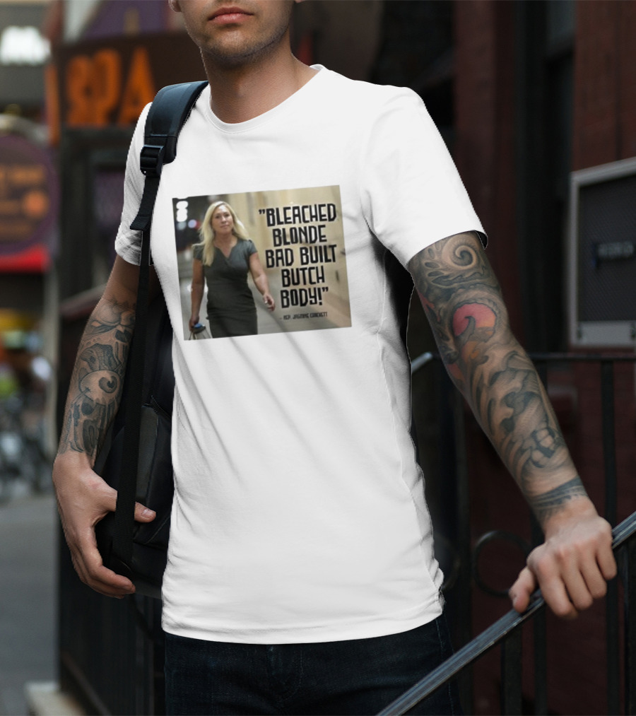 Bleached Blonde Bad Built Butch Body ACP Jamming Crockett T-Shirt