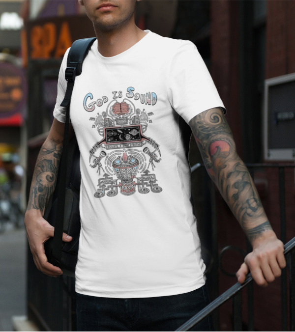 Always A Hoot Studios God Is Sound Abstract Musical T-Shirt