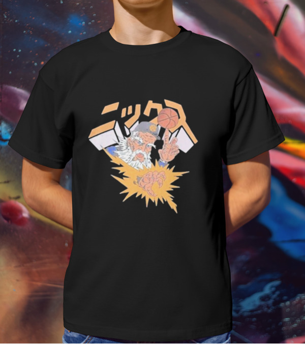 Big Knick Energy Anime Knicks Wizard Basketball Wizardry In Japanese T-Shirt