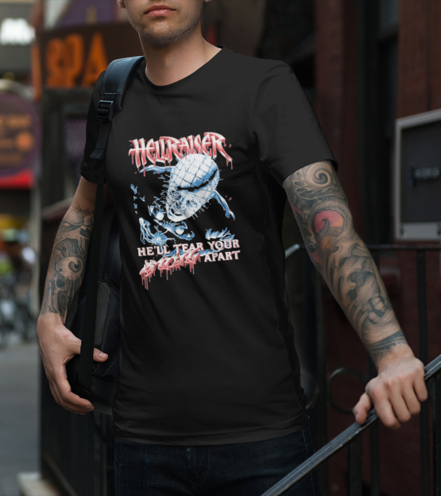 Hellraiser He'll Tear Your Soul Apart Pinhead Horror T-Shirt