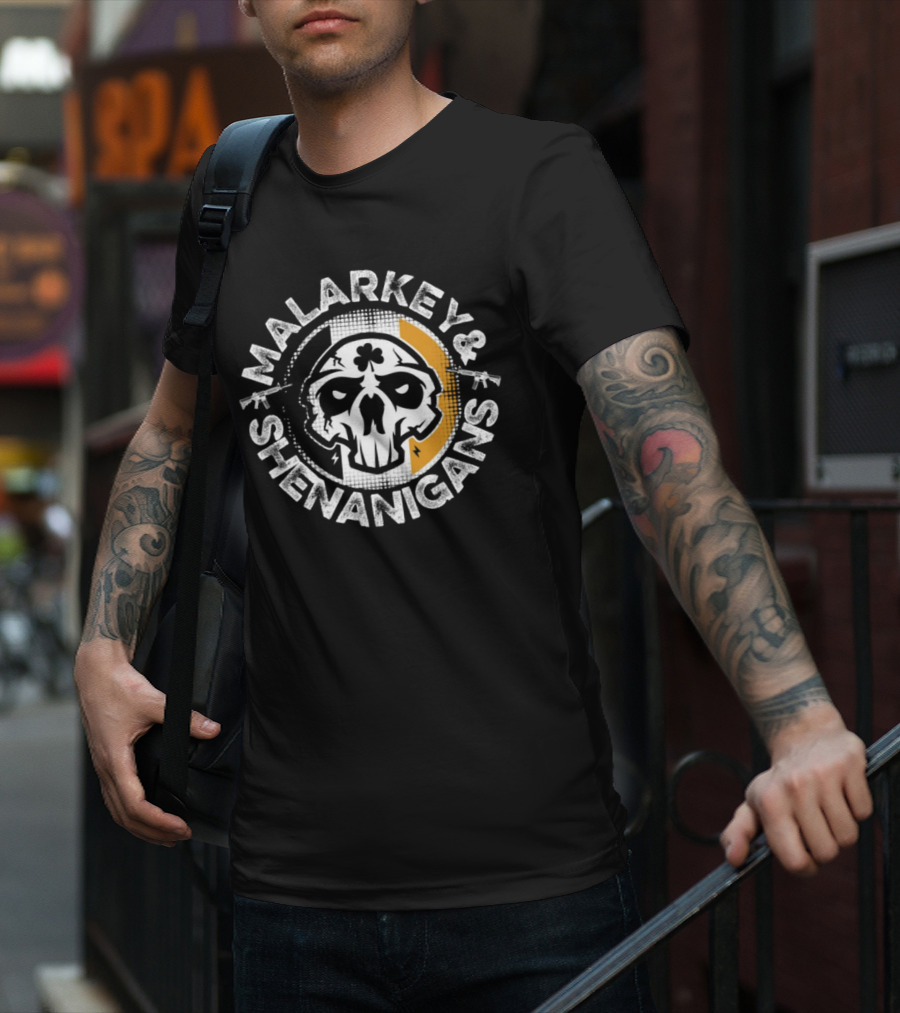 Malarkey And Shenanigans Skull Clover T-Shirt