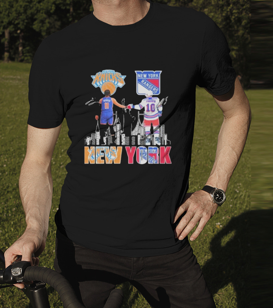 New York Knicks Rangers Artemi Panarin Jalen Brunson City Legends Signatures T-Shirt
