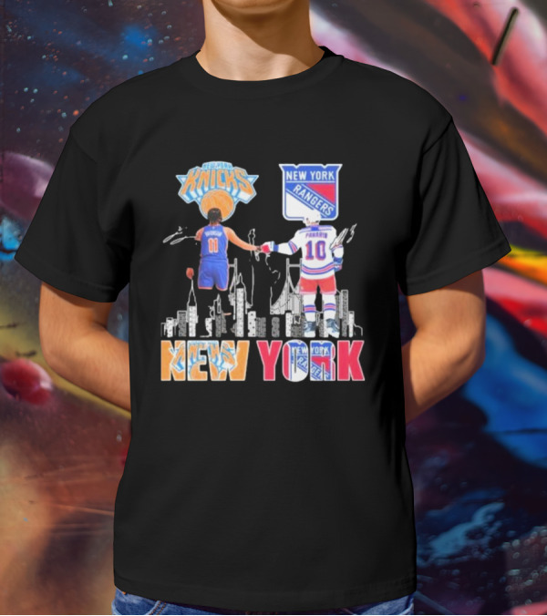 New York Knicks Rangers Artemi Panarin Jalen Brunson City Legends Signatures T-Shirt