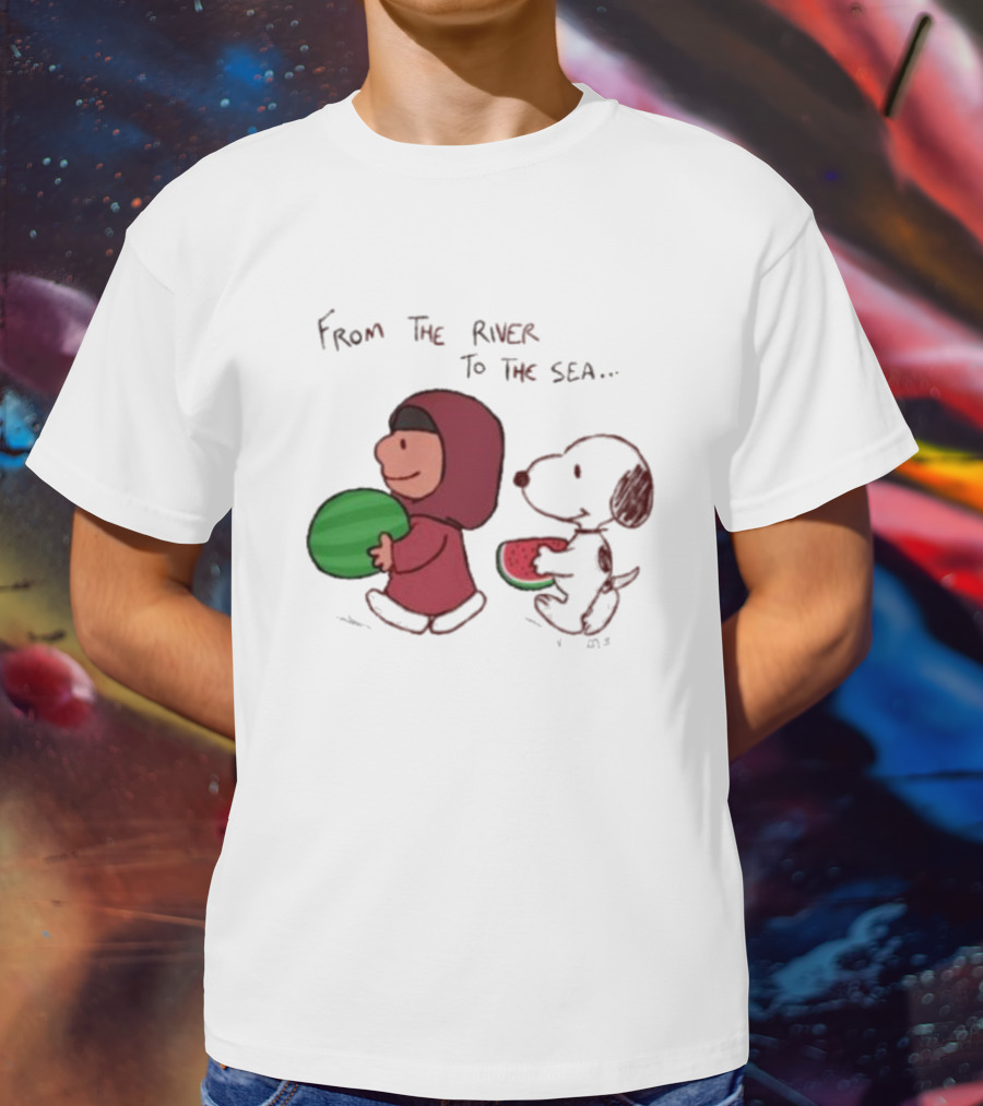 From The River To The Sea Peanuts Watermelon Walk T-Shirt