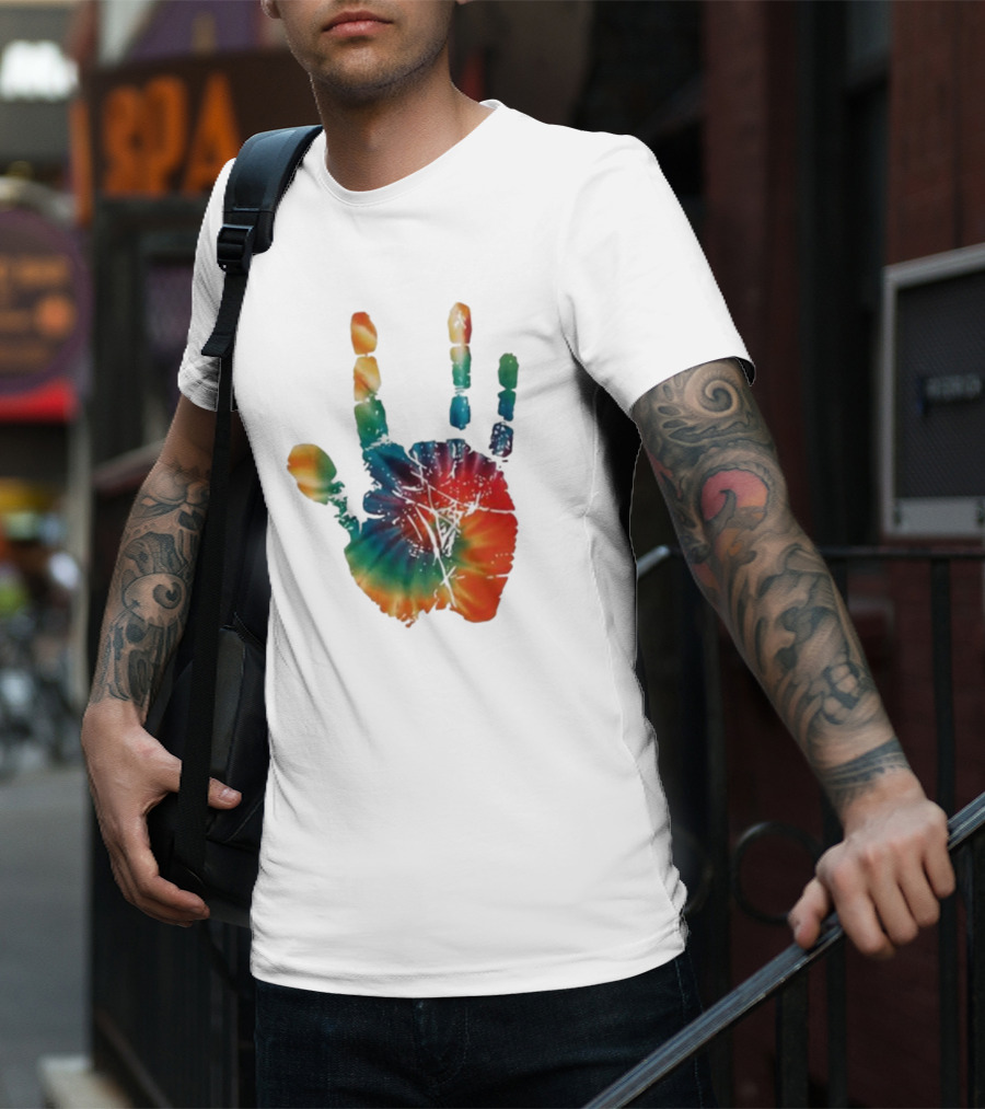 Happy Pride Month Tie-Dye Handprint T-Shirt