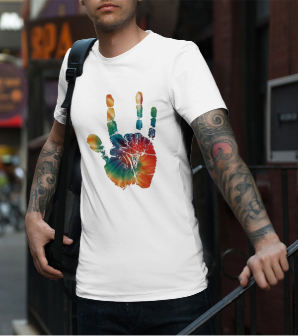 Happy Pride Month Tie-Dye Handprint T-Shirt