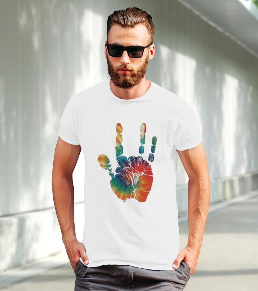 Happy Pride Month Tie-Dye Handprint T-Shirt