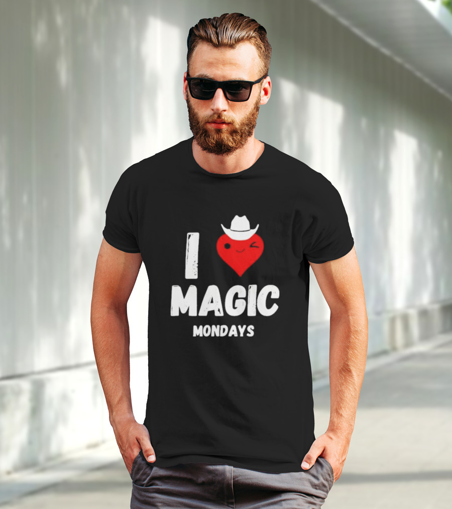 I Love Magic Mondays Heart With Cowboy Hat T-Shirt
