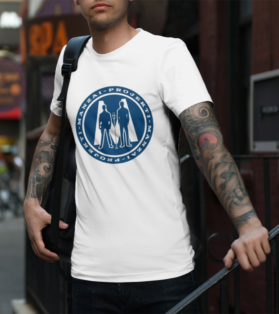 Manzai Projekti Circle Logo With Silhouetted Figures T-Shirt