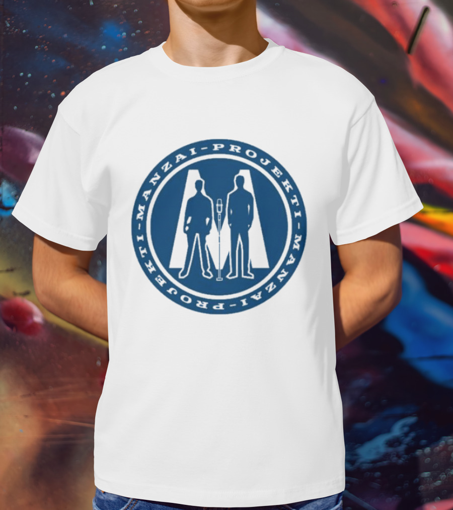 Manzai Projekti Circle Logo With Silhouetted Figures T-Shirt