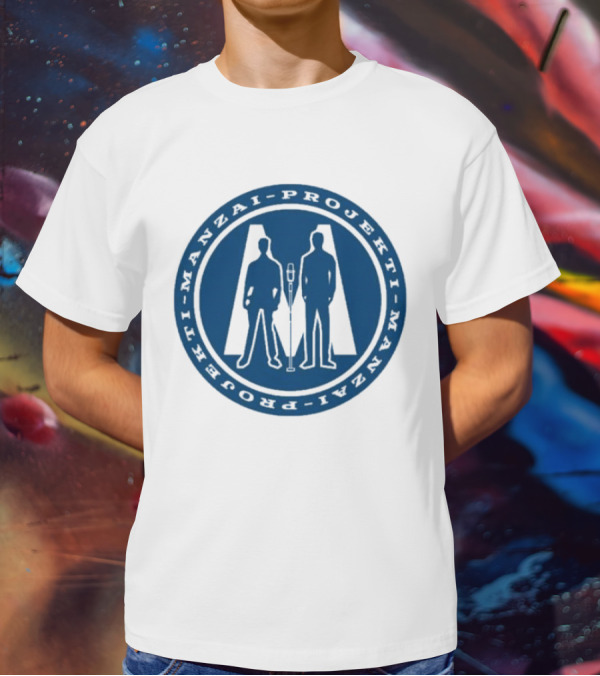 Manzai Projekti Circle Logo With Silhouetted Figures T-Shirt
