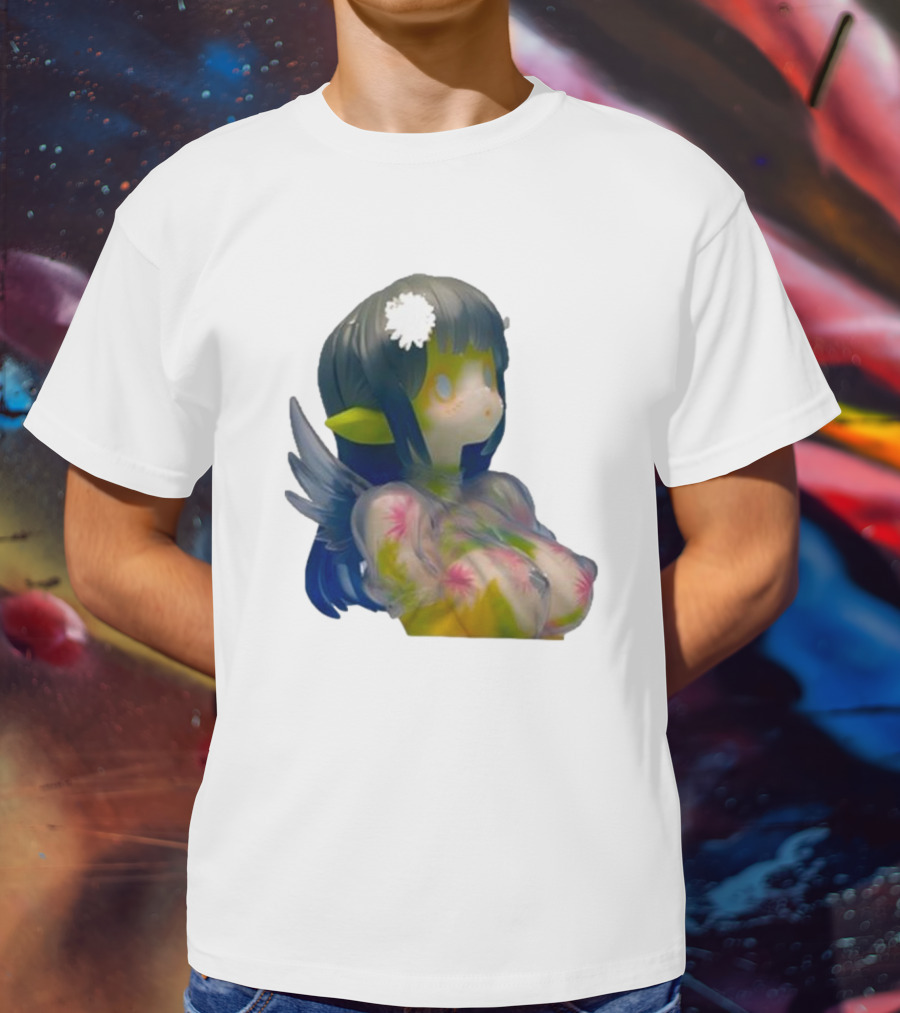 Kikillopieces Makino Fantasy Figurine With Elf Ears And Floral T-Shirt