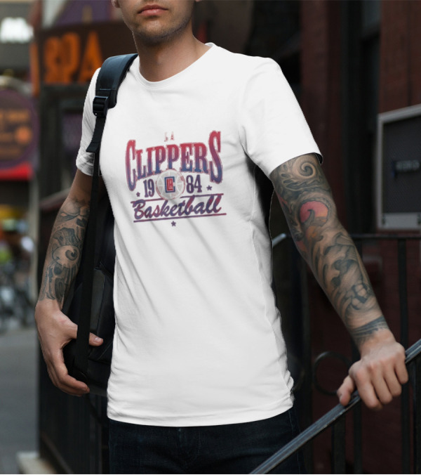 LA Clippers Basketball 1984 Retro Style Fanatics Give And Go Play T-Shirt