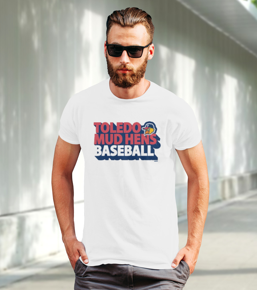 Toledo Mud Hens Baseball Logo With Iconic Classic Blue Hat And Yellow Cartoon Chicken T-Shirt