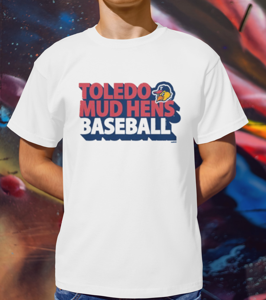 Toledo Mud Hens Baseball Logo With Iconic Classic Blue Hat And Yellow Cartoon Chicken T-Shirt