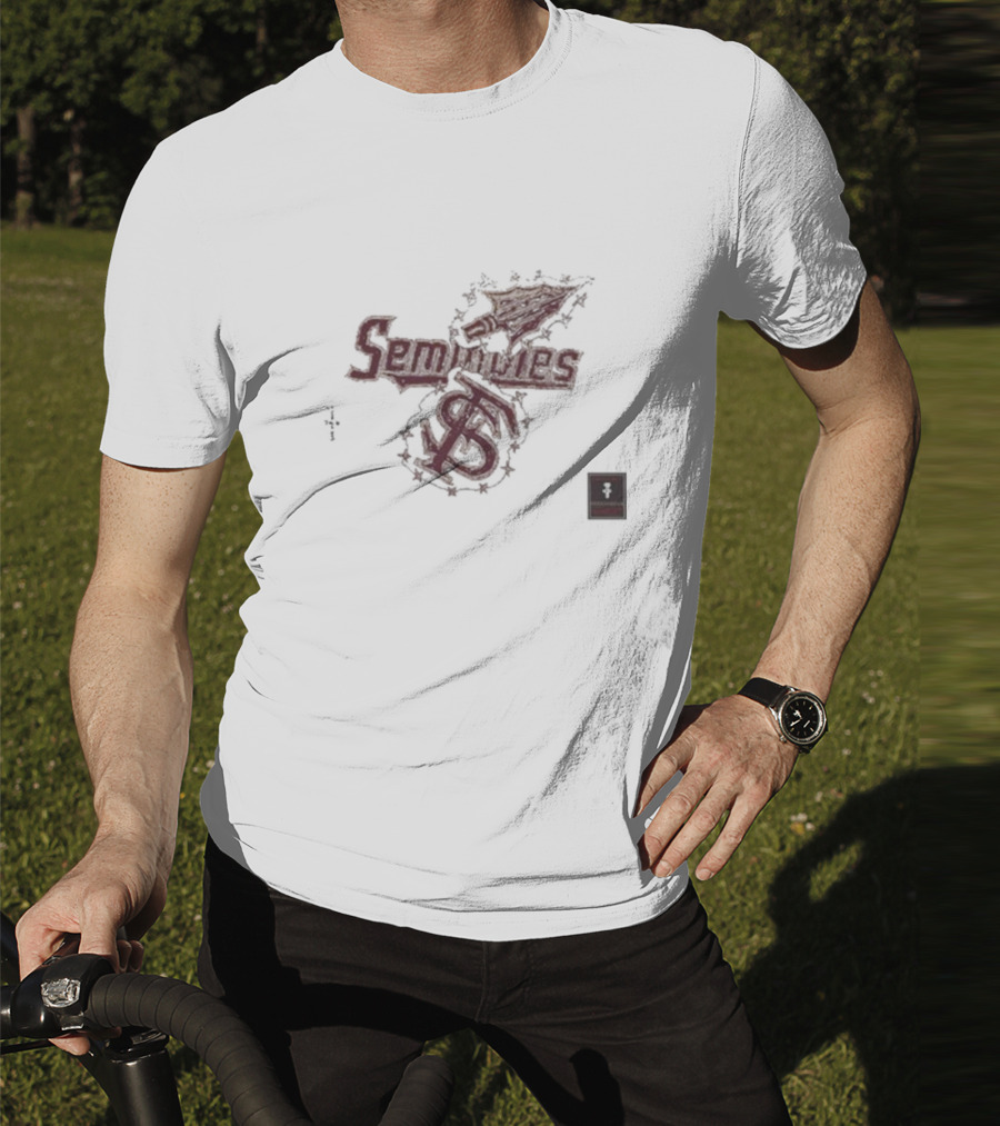 Travis Scott Cj X M&N X Florida State University Seminoles Hand Drawn T-Shirt