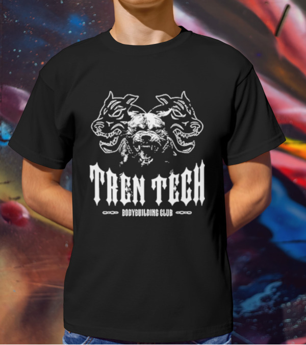 Tren Tech Bodybuilding Club Fierce Animal Motif T-Shirt