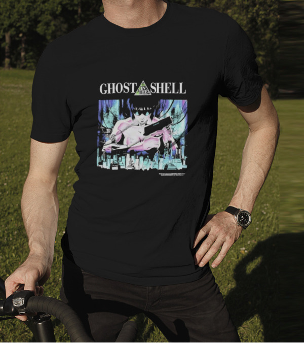 Ghost In The Shell Girl With Gun Cyberpunk City Image T-Shirt