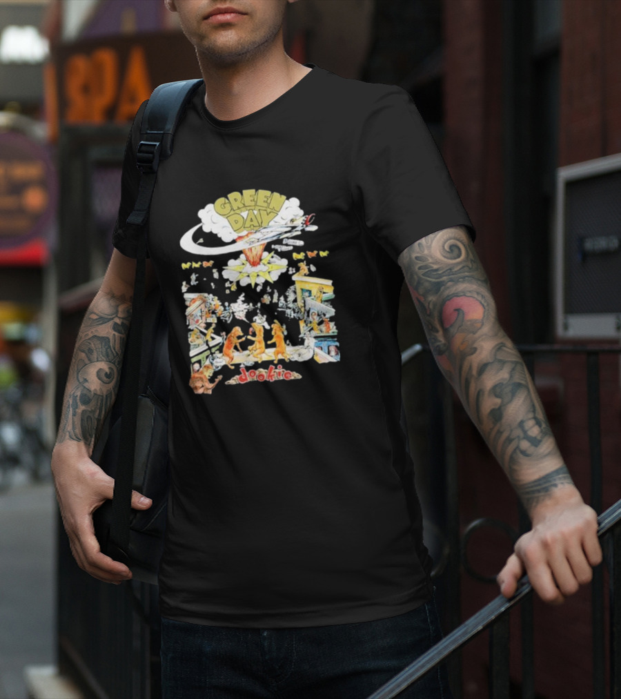 Green Day Dookie Cartoon Explosion Scene T-Shirt