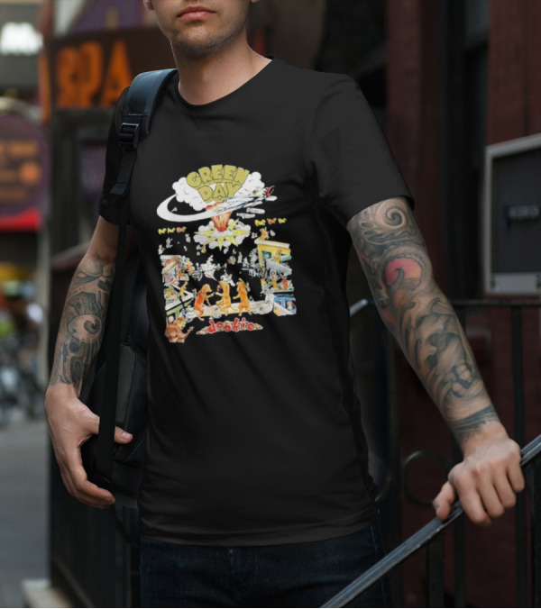 Green Day Dookie Cartoon Explosion Scene T-Shirt