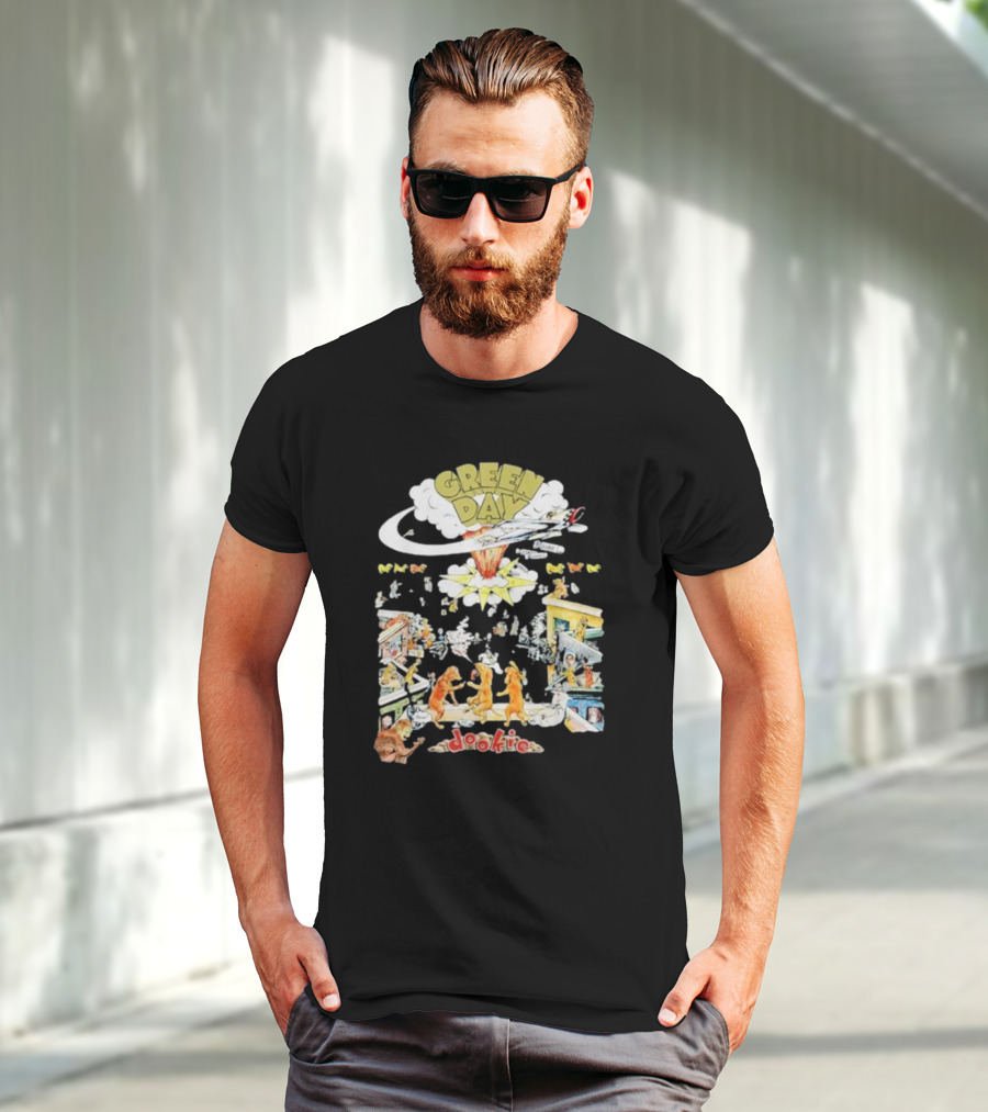 Green Day Dookie Cartoon Explosion Scene T-Shirt