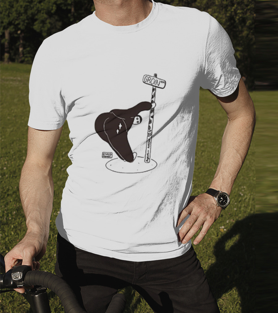 Groin Street Sign With Bandaged Steak Character By Rpwp T-Shirt