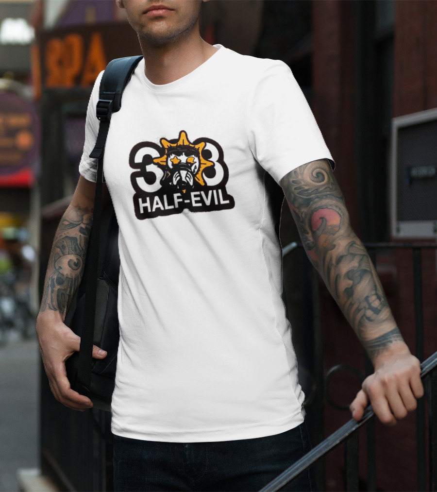 388 Half-Evil Sunburst Mask T-Shirt