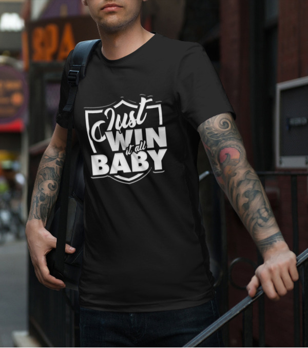 Just Win It All Baby Las Vegas Raiders Shield Emblem T-Shirt