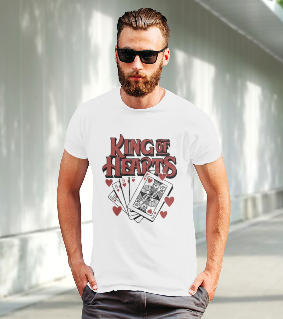 King Of Hearts Card Hand Raglan Heart Playing Cards T-Shirt