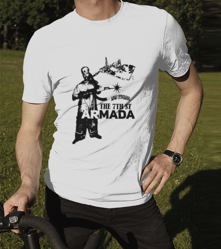 Low Interest The 7th St Armada Revolutionary Symbol With Armed Figure T-Shirt