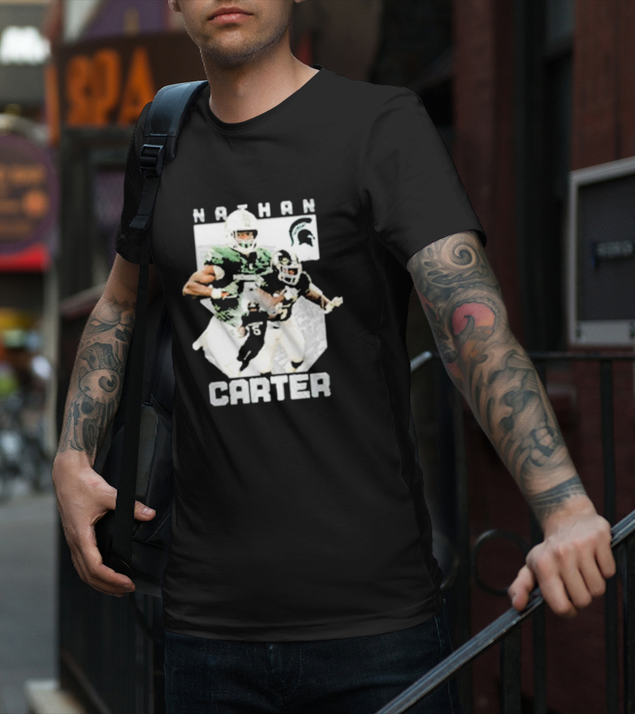 Michigan State Football Nathan Carter Player Collage T-Shirt