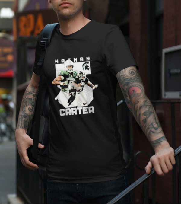 Michigan State Football Nathan Carter Player Collage T-Shirt