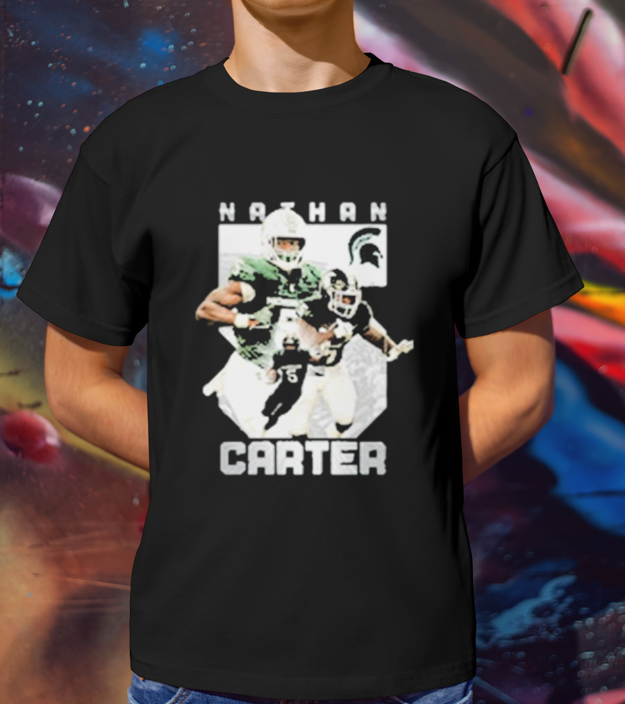 Michigan State Football Nathan Carter Player Collage T-Shirt