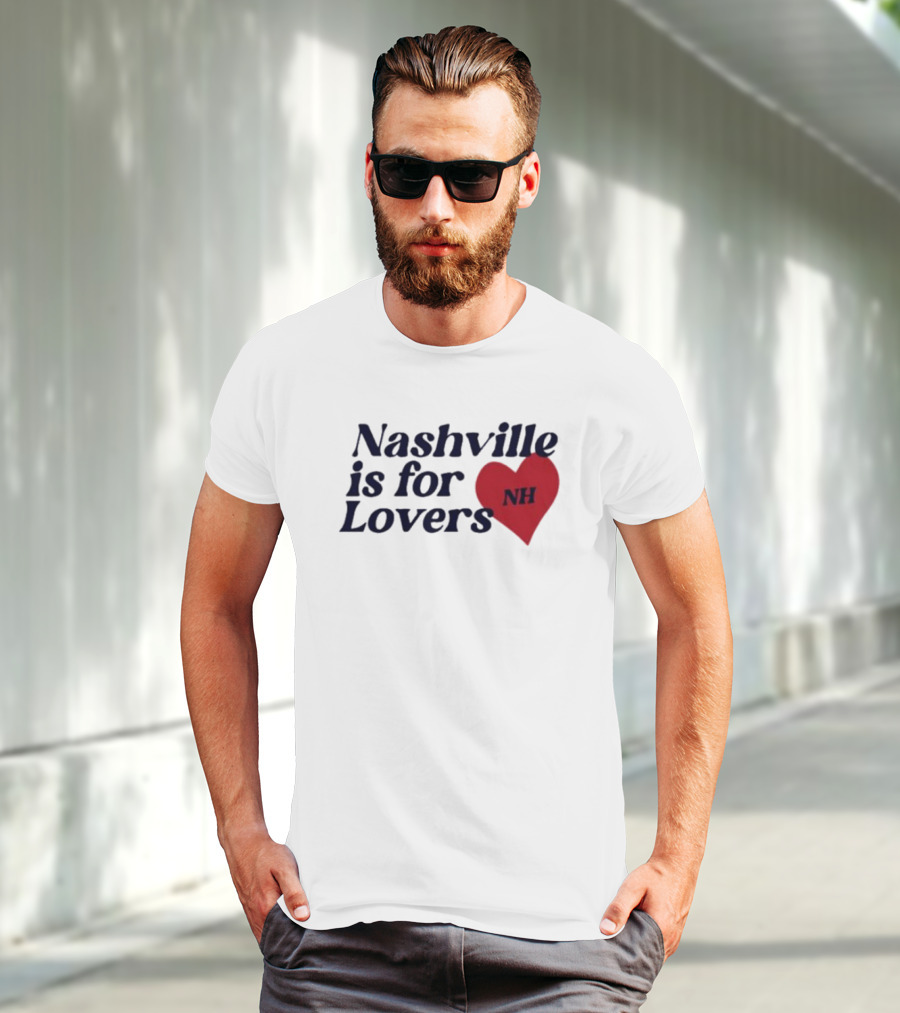 Nashville Is For Lovers NH Red Heart T-Shirt