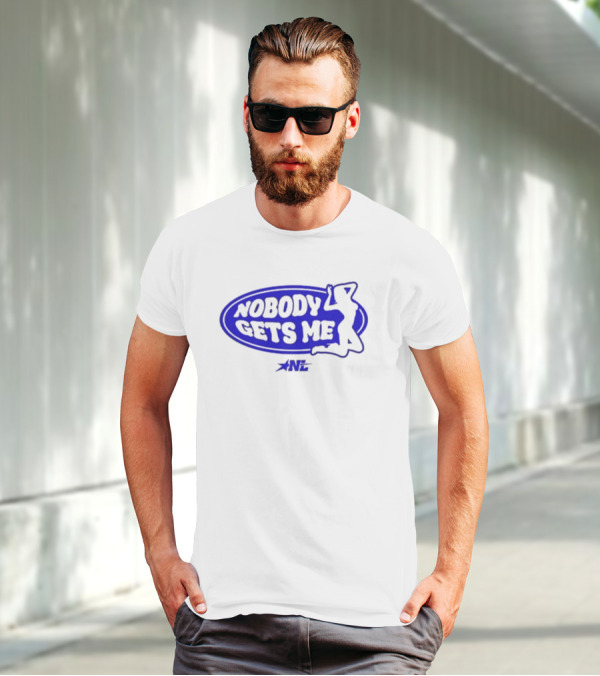 1nylaaa Nobody Gets Me Nylalynn Silhouette Blue Logo Star NL T-Shirt