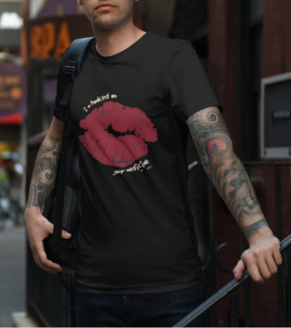 Hooked On Your Medicine Kiss Lips T-Shirt
