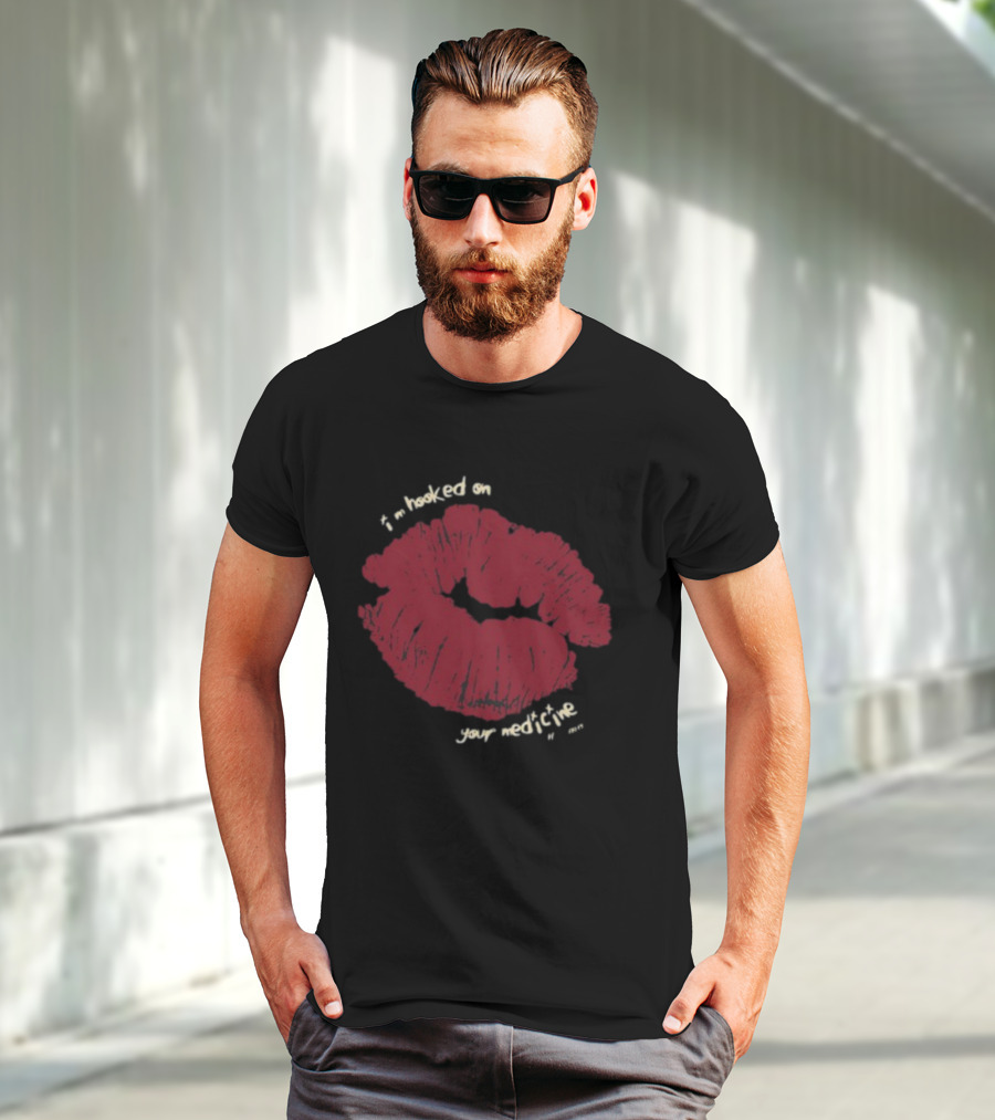 Hooked On Your Medicine Kiss Lips T-Shirt