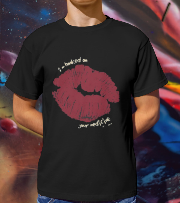 Hooked On Your Medicine Kiss Lips T-Shirt