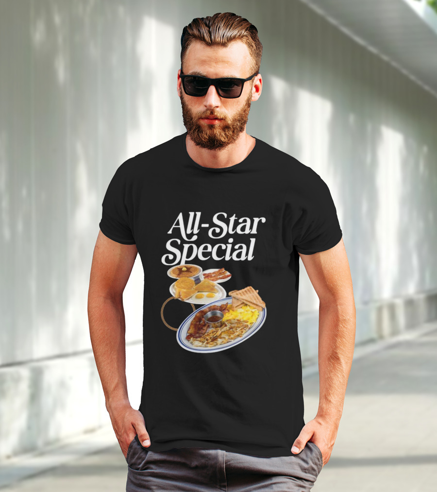 All Star Special Breakfast Eggs Pancakes Bacon Toast Waffles Hashbrowns T-Shirt