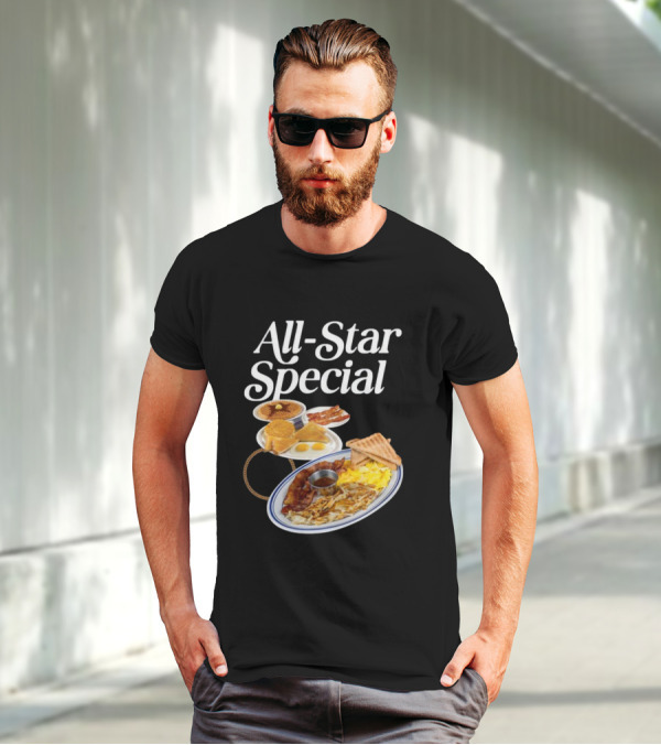 All Star Special Breakfast Eggs Pancakes Bacon Toast Waffles Hashbrowns T-Shirt