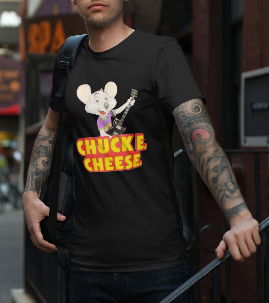 Chuck E Cheese Logo Rat With Guitar T-Shirt