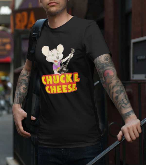 Chuck E Cheese Logo Rat With Guitar T-Shirt