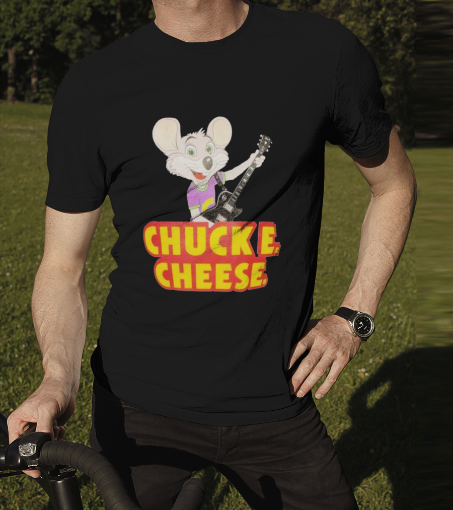 Chuck E Cheese Logo Rat With Guitar T-Shirt