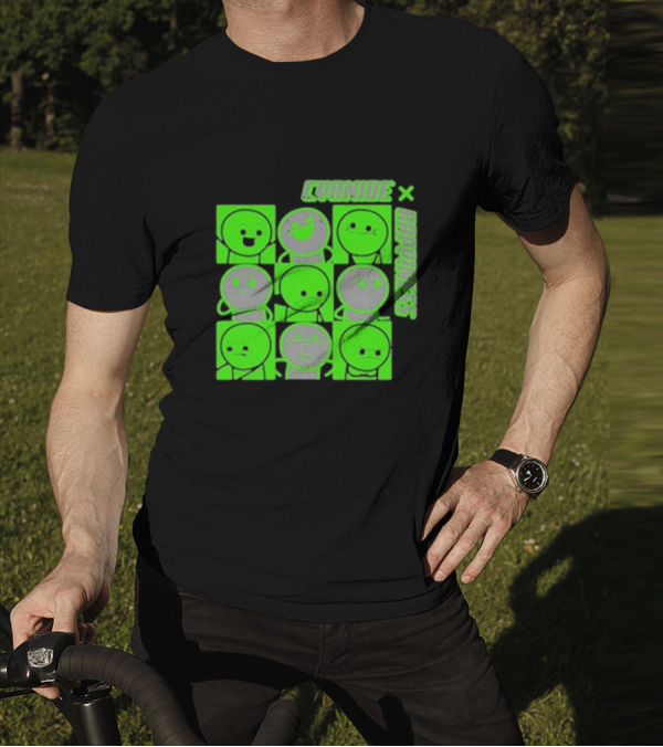 Cyanide X Happiness Neon Green Faces T-Shirt