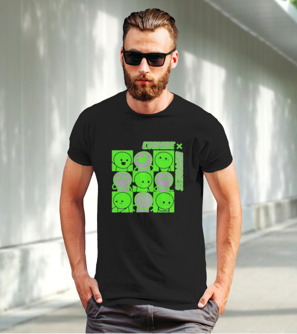 Cyanide X Happiness Neon Green Faces T-Shirt