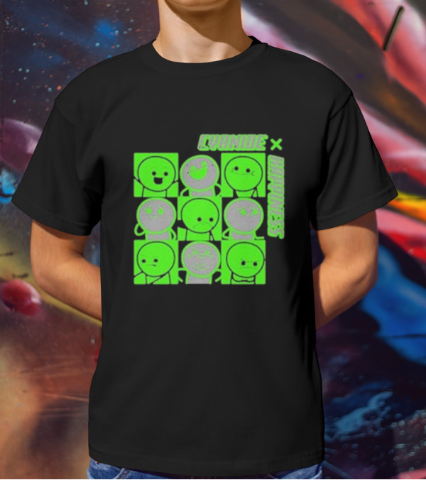 Cyanide X Happiness Neon Green Faces T-Shirt