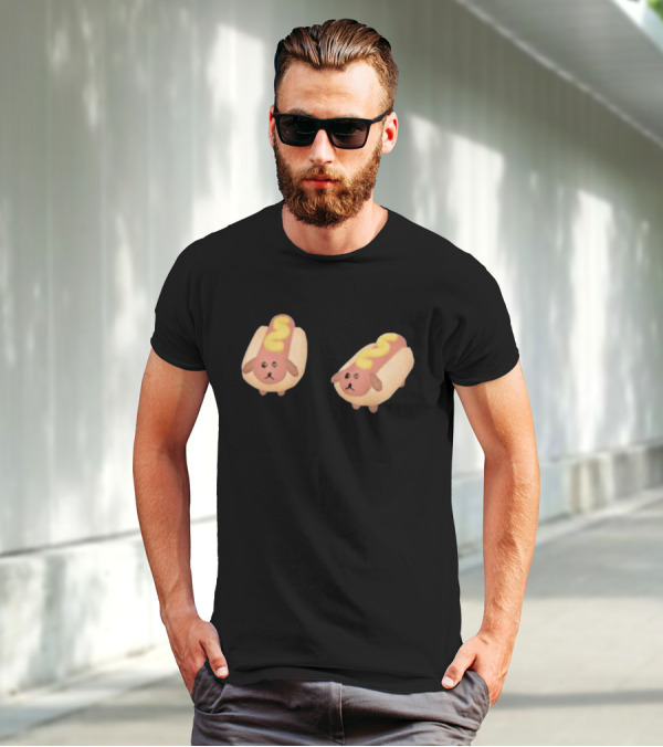 Double Hotdoggy Cute Puppy Snack T-Shirt