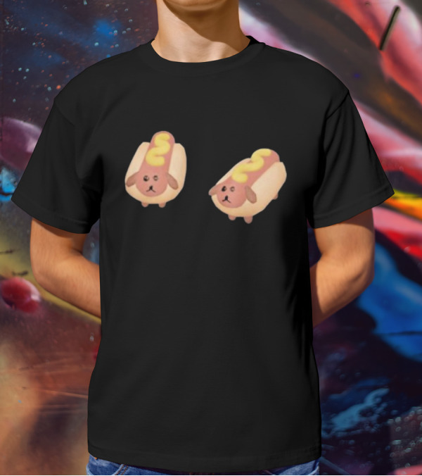 Double Hotdoggy Cute Puppy Snack T-Shirt