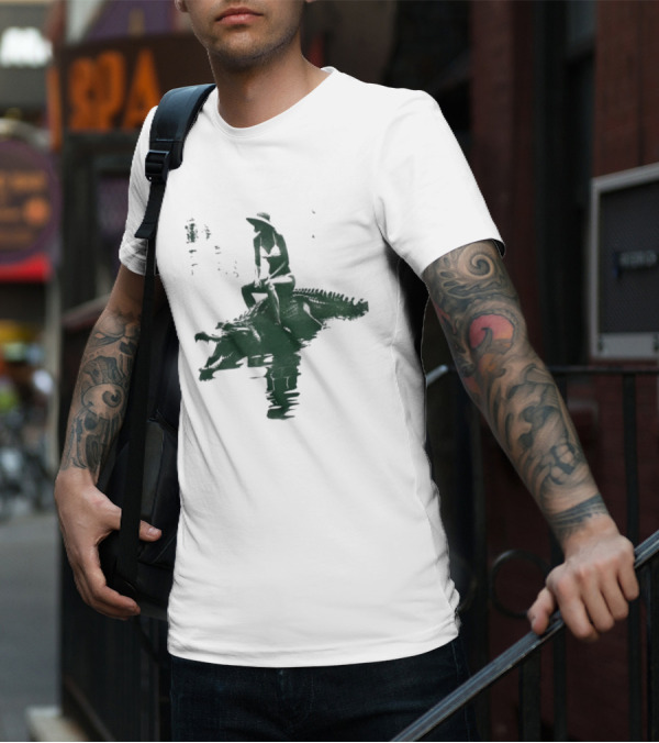 El Cocodrilo Girl In Swimwear Riding Crocodile Iconic Adventure T-Shirt